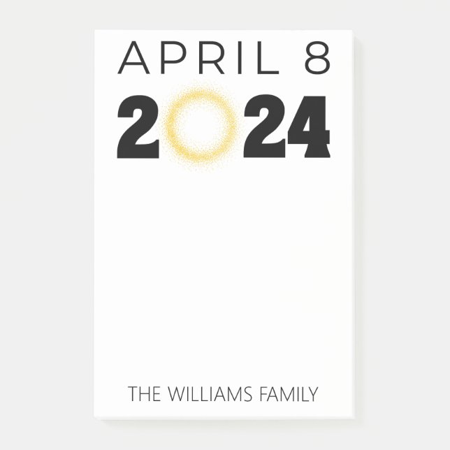 Post-it® Total Solaire Eclipse USA 8 avril 2024 (Devant)