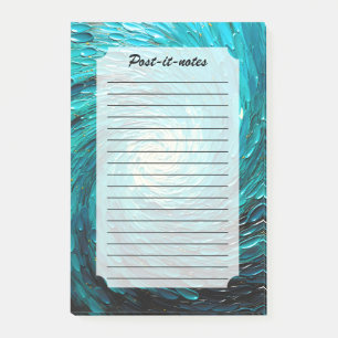 Post-it® Tourbillon océan turquoise abstrait