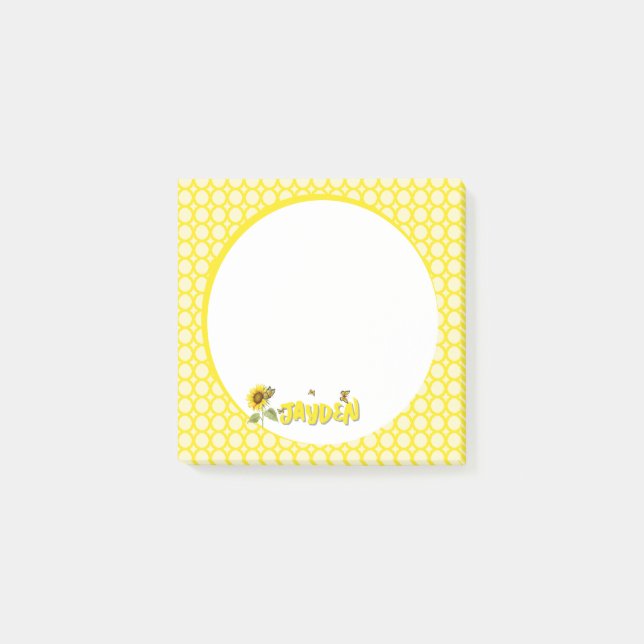 Post-it® Tournesol à l'aquarelle avec papillons (Devant)