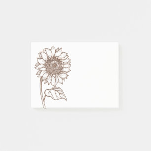 Post-it® Tournesol Floral Tournesols Marron Fleur Vintage
