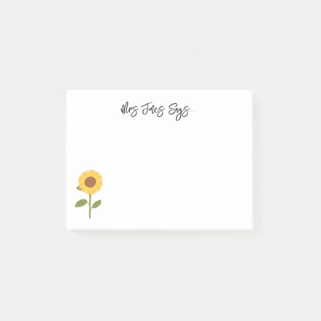 Post-it® Tournesol jaune aidant à devenir enseignant (Devant)