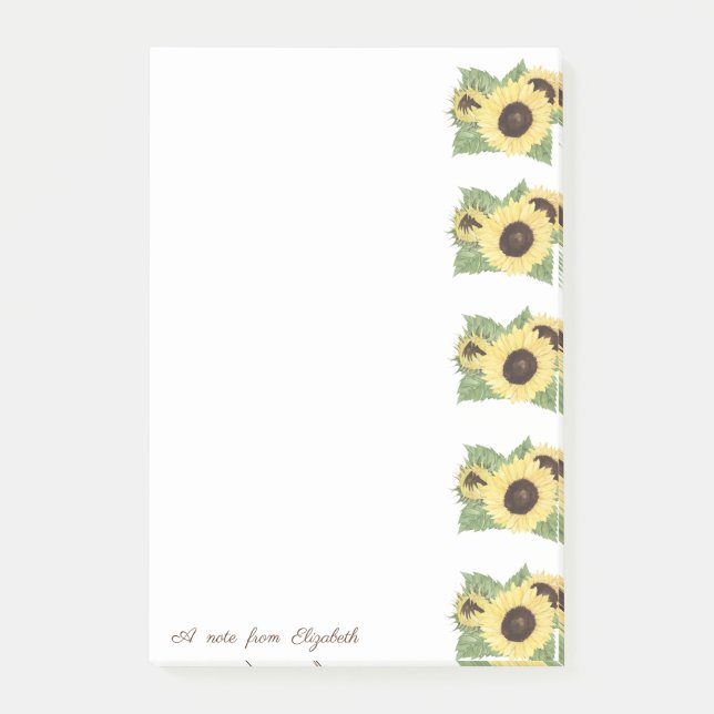 Post-it® Tournesols aquarelle élégants et stylés  (Devant)