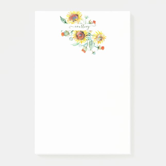Post-it® Tournesols aquarelle personnalisés    (Devant)