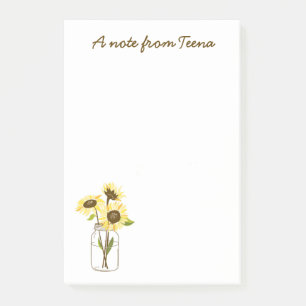 Post-it® Tournesols Dans Un Mason Jar Post-It Notes