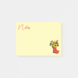 Post-it® Tournesols de printemps et bottes de pluie 