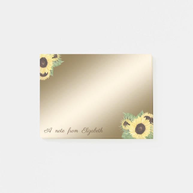 Post-it® Tournure élégante, Féminin, Tournesols (Devant)