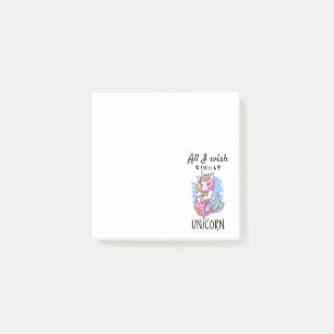 Post-it® Tout ce que je souhaite est une licorne