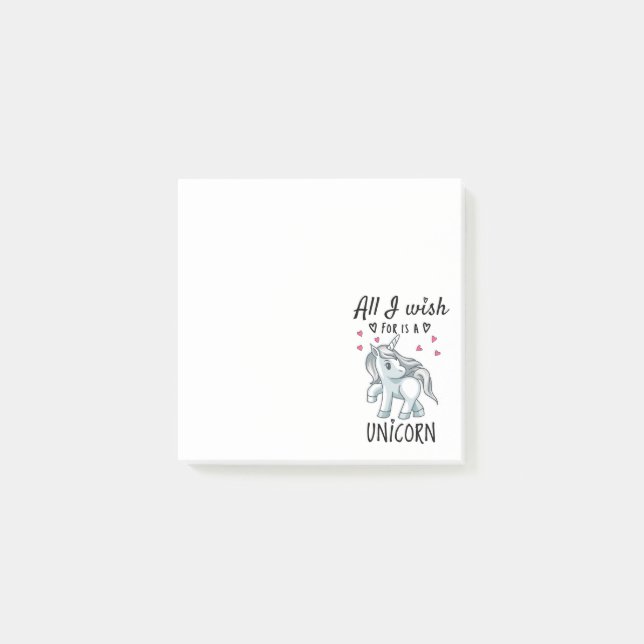 Post-it® Tout ce que je souhaite est une Licorne (Devant)