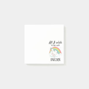 Post-it® Tout ce que je souhaite est une licorne