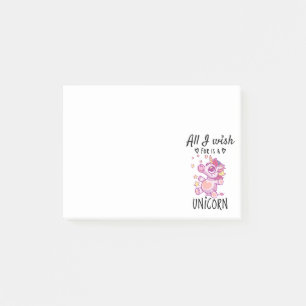 Post-it® Tout ce que je souhaite est une licorne