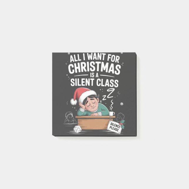 Post-it® Tout ce que je veux pour Noël est un professeur de (Devant)