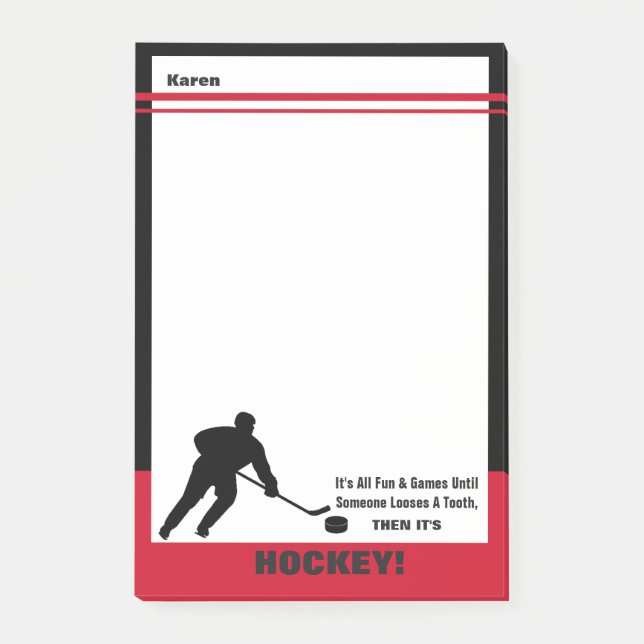 Post-it® Tout est amusant & jeux...puis c'est HOCKEY ! (Devant)