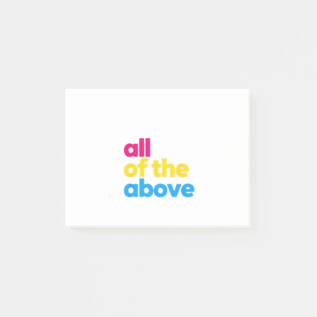 Post-it® Tout le mois de la Pride LGBT Pansexual ci-dessus (Devant)