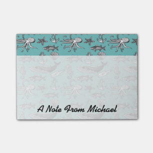 Post-it® Tout les motif   de mer ajoutent votre nom