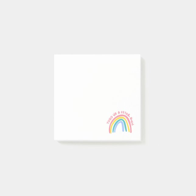 Post-it® Tout Va Bien Notes Repositionnables Arc-en-Ciel (Devant)