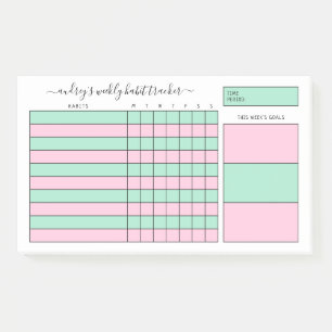 Post-it® Tracker hebdomadaire Mint & Pink