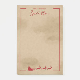 Post-it® Traîneau de Père Noël rouge sur imitation papier v