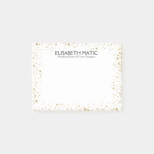 Post-it® Trame Gold Sparkings & Stars (Devant)