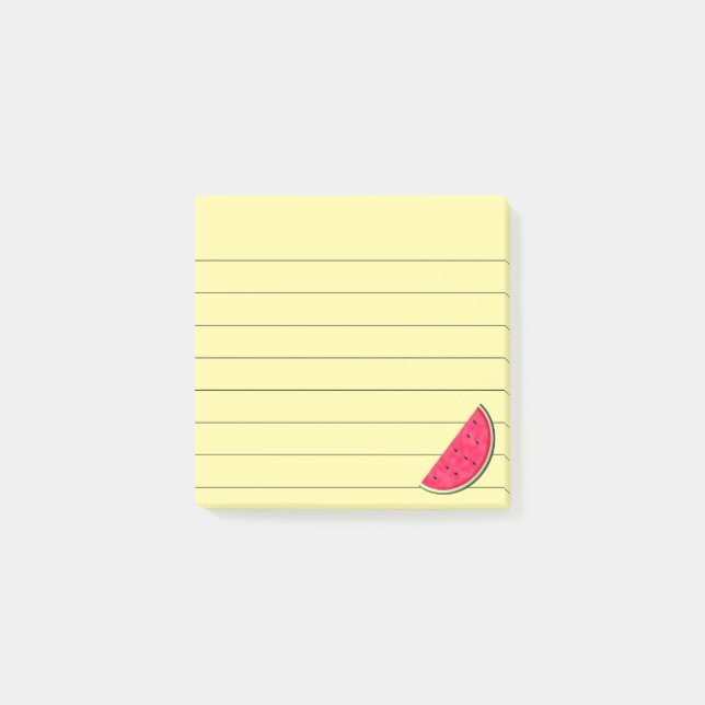 Post-it® Tranche de pastèque douce Dessin Liné 3x3 (Devant)