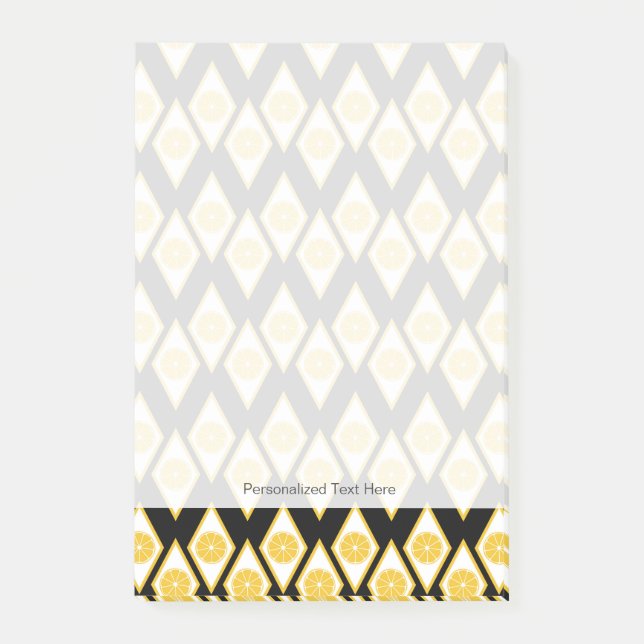 Post-it® Tranches d'agrume dans le motif moderne de diamant (Devant)