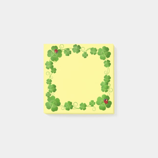 Post-it® Trèfles à quatre feuilles chanceux et coccinelles  (Devant)