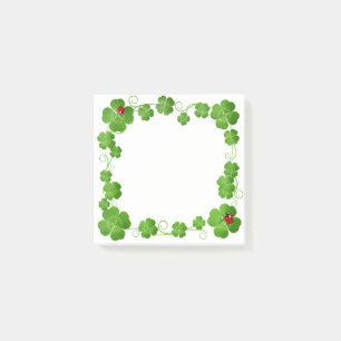 Post-it® Trèfles à quatre feuilles chanceux et coccinelles