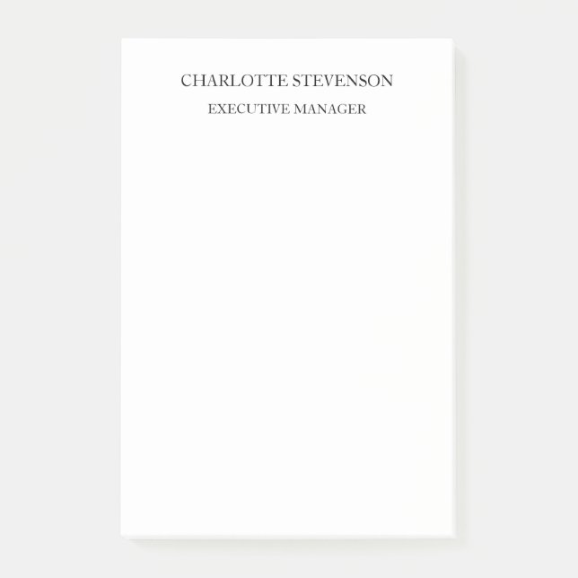 Post-it® Trendy Professional White Plain Simple Minimalist (Devant)