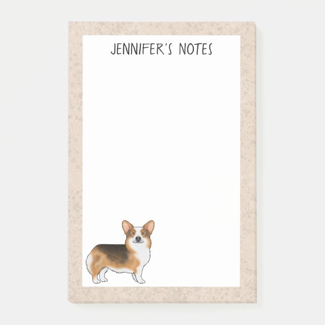 Post-it® Tri Pembroke Gallois Corgi Chien Et Texte En Tête  (Devant)