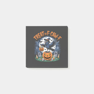 Post-it® Trick ou F-Caw-f Funny Crow Halloween Éffrayant
