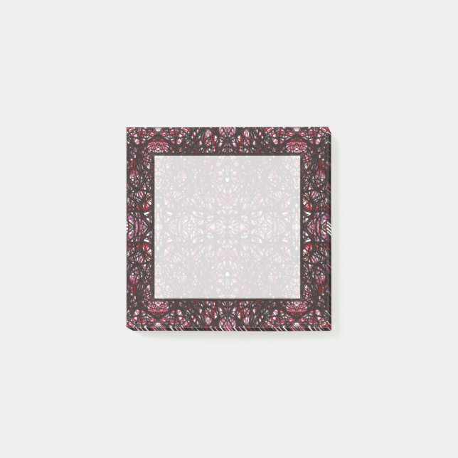 Post-it® Trickster Rouge Noir Abstrait Encre De Chine Art (Devant)