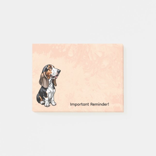 Post-it® Tricolor Basset Hound (Devant)