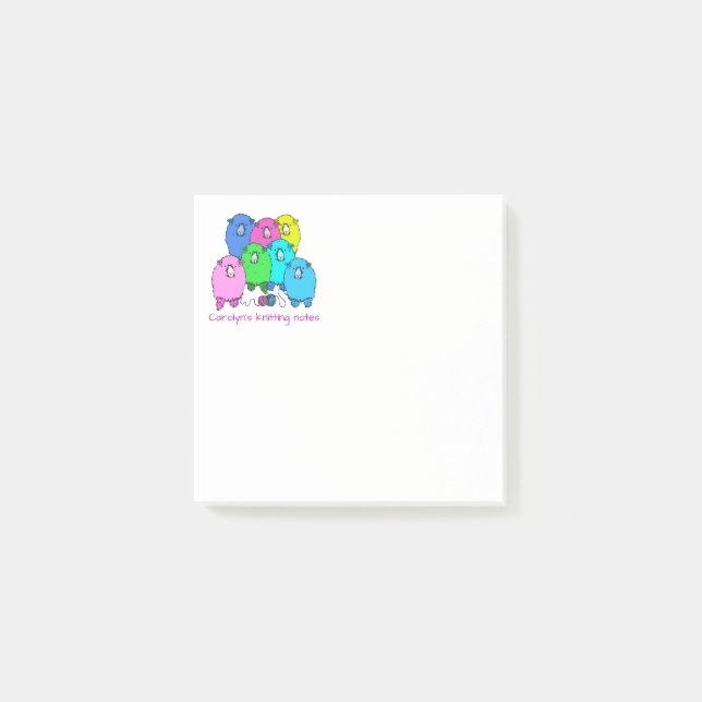 Post-it® Tricot. Fluffy moutons et fils personnalisés