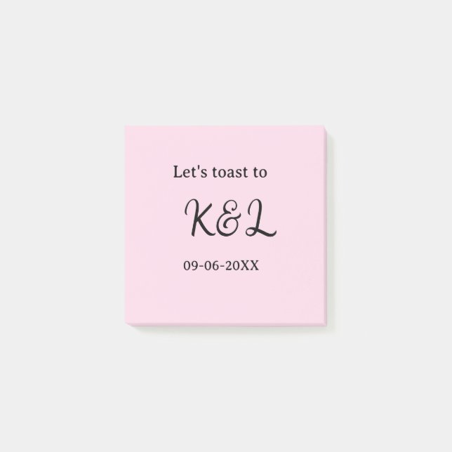 Post-it® Trinquons à l'annonce de mariage lettre rose (Devant)