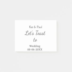 Post-it® Trinquons au mariage nom date couple simple