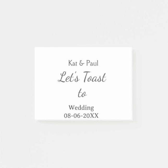Post-it® Trinquons au mariage nom date couple simple (Devant)