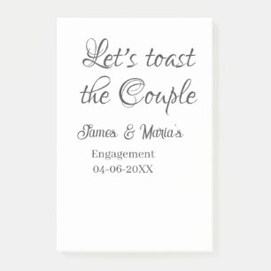 Post-it® Trinquons au nom de la fête d'engagement du couple