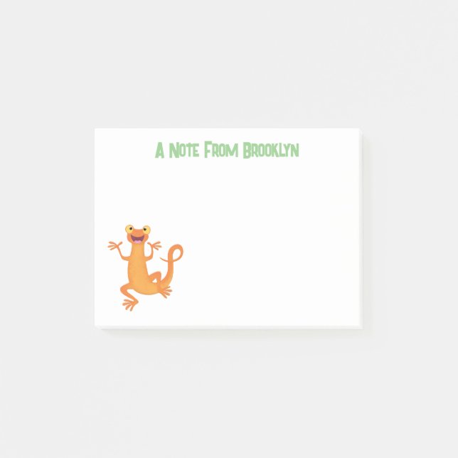 Post-it® Triton orange heureux mignon qui danse (Devant)