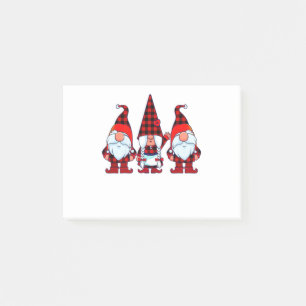 Post-it® Trois Gnomes à Buffalo Plaid Noël Gnome Xmas