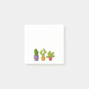 Post-it® Trois mignons cactus dans des pots de fleurs Illus