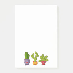 Post-it® Trois mignons cactus dans des pots de fleurs Illus