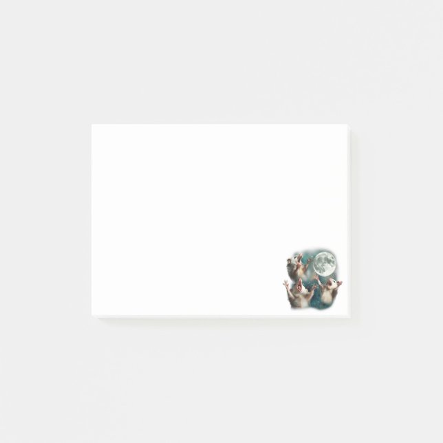 Post-it® Trois Possum Lune 3Opossum Drôle Bizarre Mème Maud (Devant)