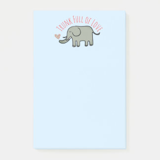 Post-it® Trompe Pleine d'Amour Éléphant Mignon Doodle