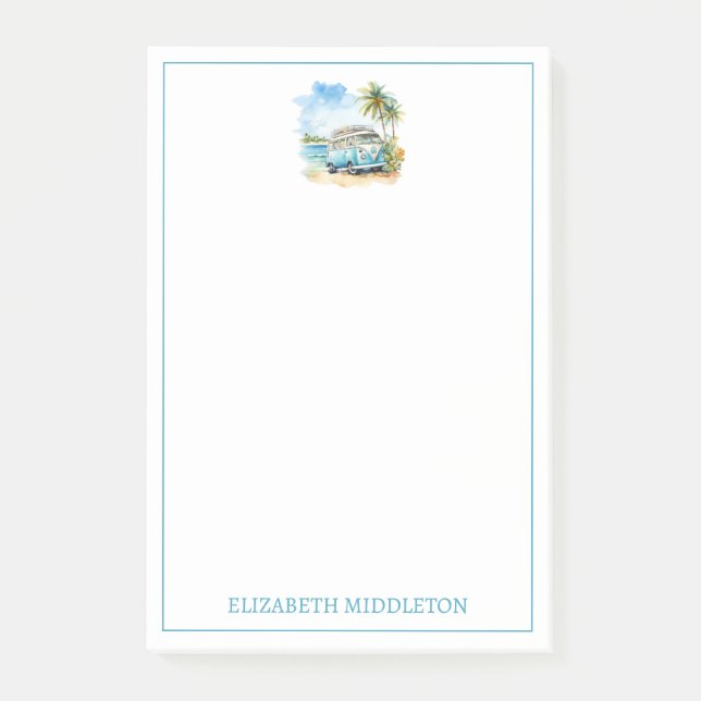 Post-it® Tropical Island Retro Blue Bus (Devant)