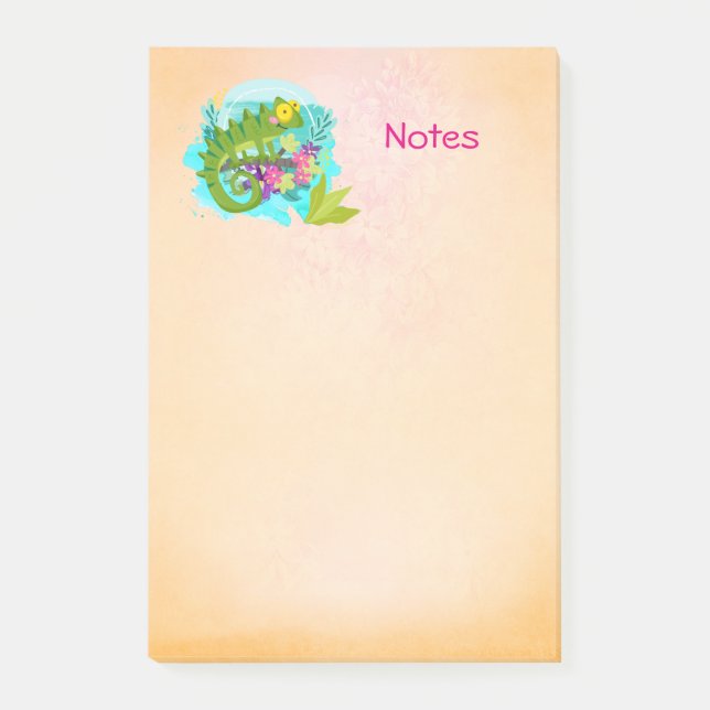 Post-it® Tropical lizard with Flowers (Devant)
