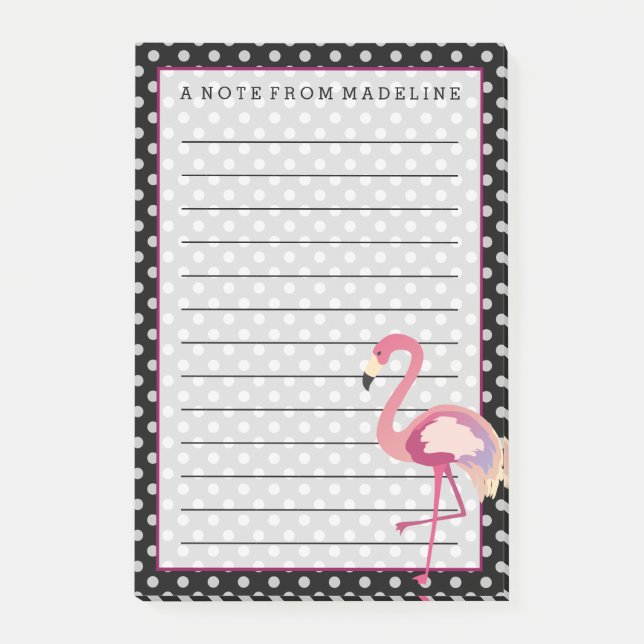 Post-it® Tropical | Pois de Flamant rose aquarelle (Devant)