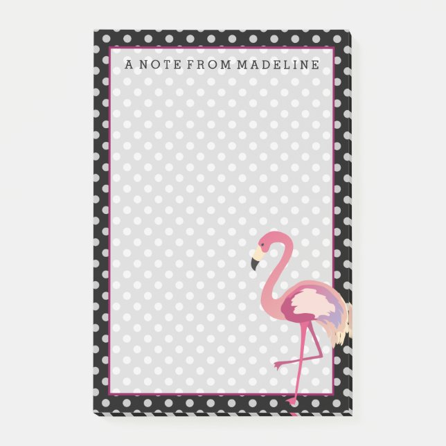 Post-it® Tropical | Pois de Flamant rose aquarelle (Devant)