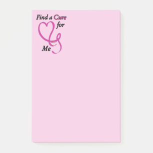 Post-it® Trouver un remède/coeur/moi...Cancer du sein