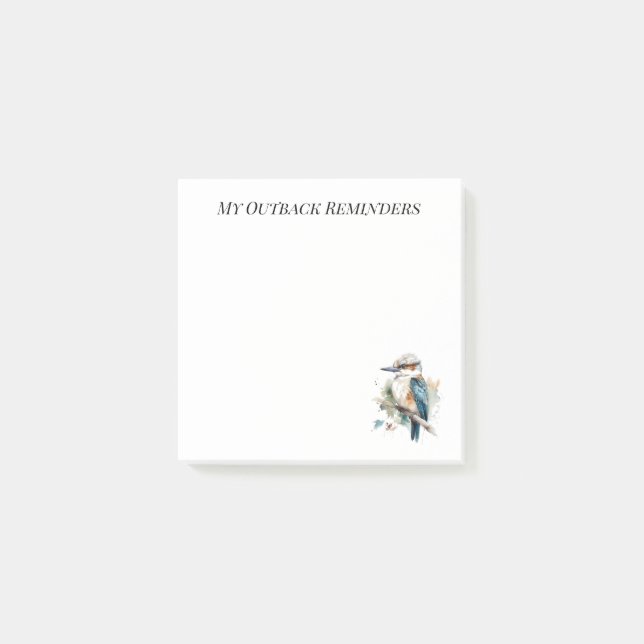 Post-it® True Blue Kookaburra, custom (Devant)