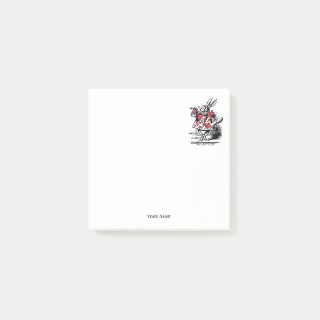 Post-it® Trumpeter Alice de la Cour du lapin blanc au pays  (Devant)