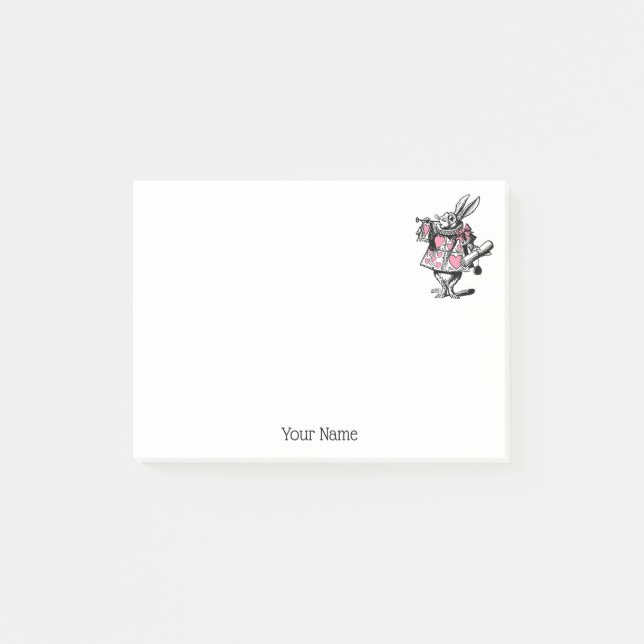 Post-it® Trumpeter Alice de la Cour du lapin blanc au pays  (Devant)